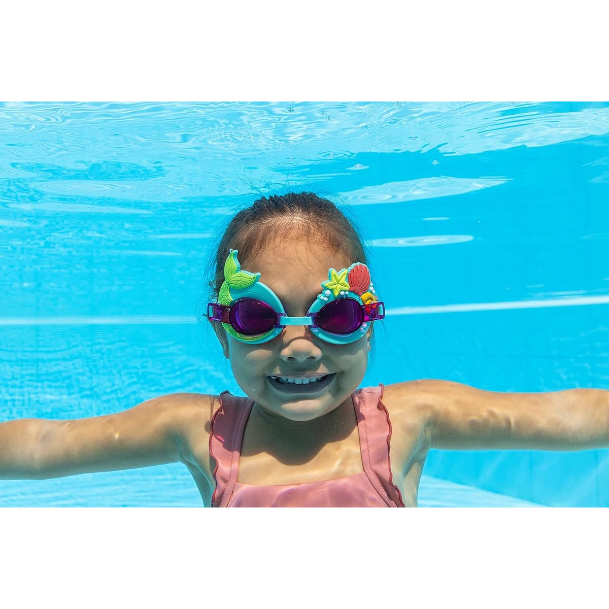 BESTWAY - Gafas de natación para niños protección uv sirena Verano