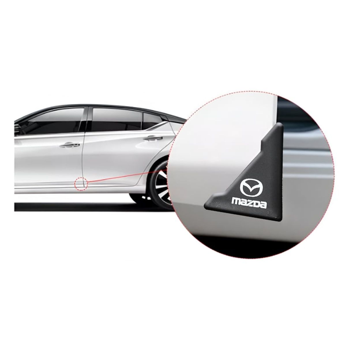 GENERICO - Protector De Puerta Lateral MAZDA Color Negro Universal