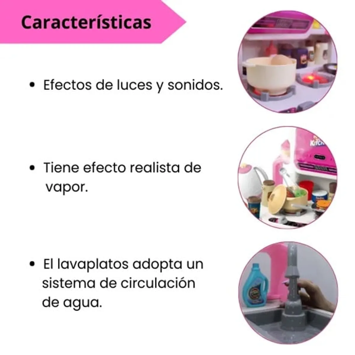 GENERICO - Cocina efectos de luces y sonido con 115 piezas