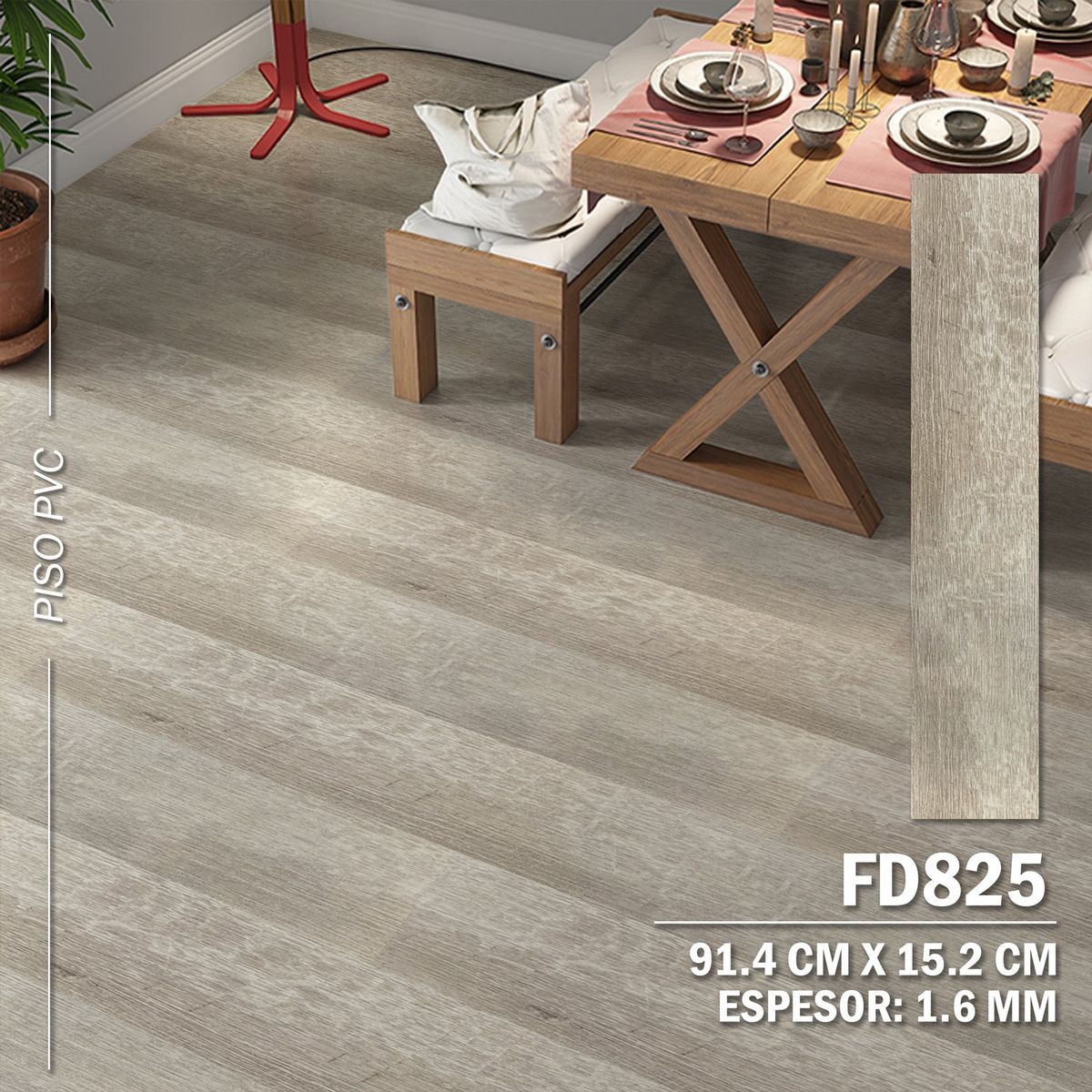 DECOKASA - Piso Vinilico PVC Autoadhesivo 3D 5m2 - FD825