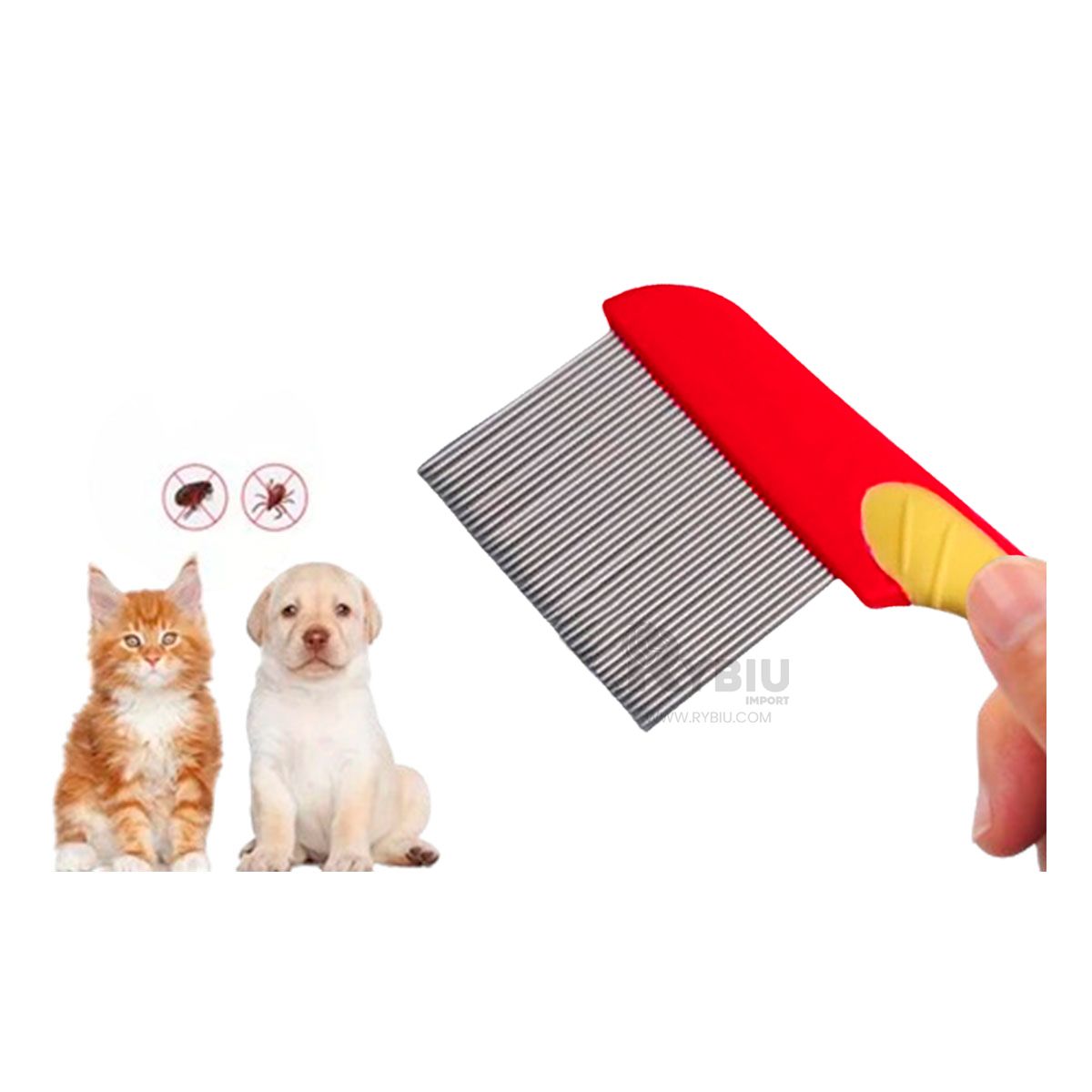 GENERICO - Cepillo de Animal en Color Rojo Y+Ligas de Regalo