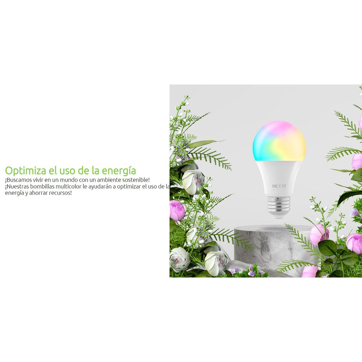 NEXXT SOLUTIONS - Kit Basico Inteligente Wifi Nexxt NHK-K118 Cámara 3MP + Enchufe + Bombilla RGB