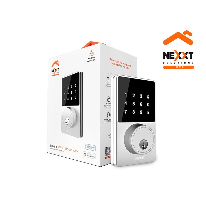 NEXXT SOLUTIONS - Cerradura Inteligente Wifi Nexxt NHS-D100 multiples modos de acceso IP65