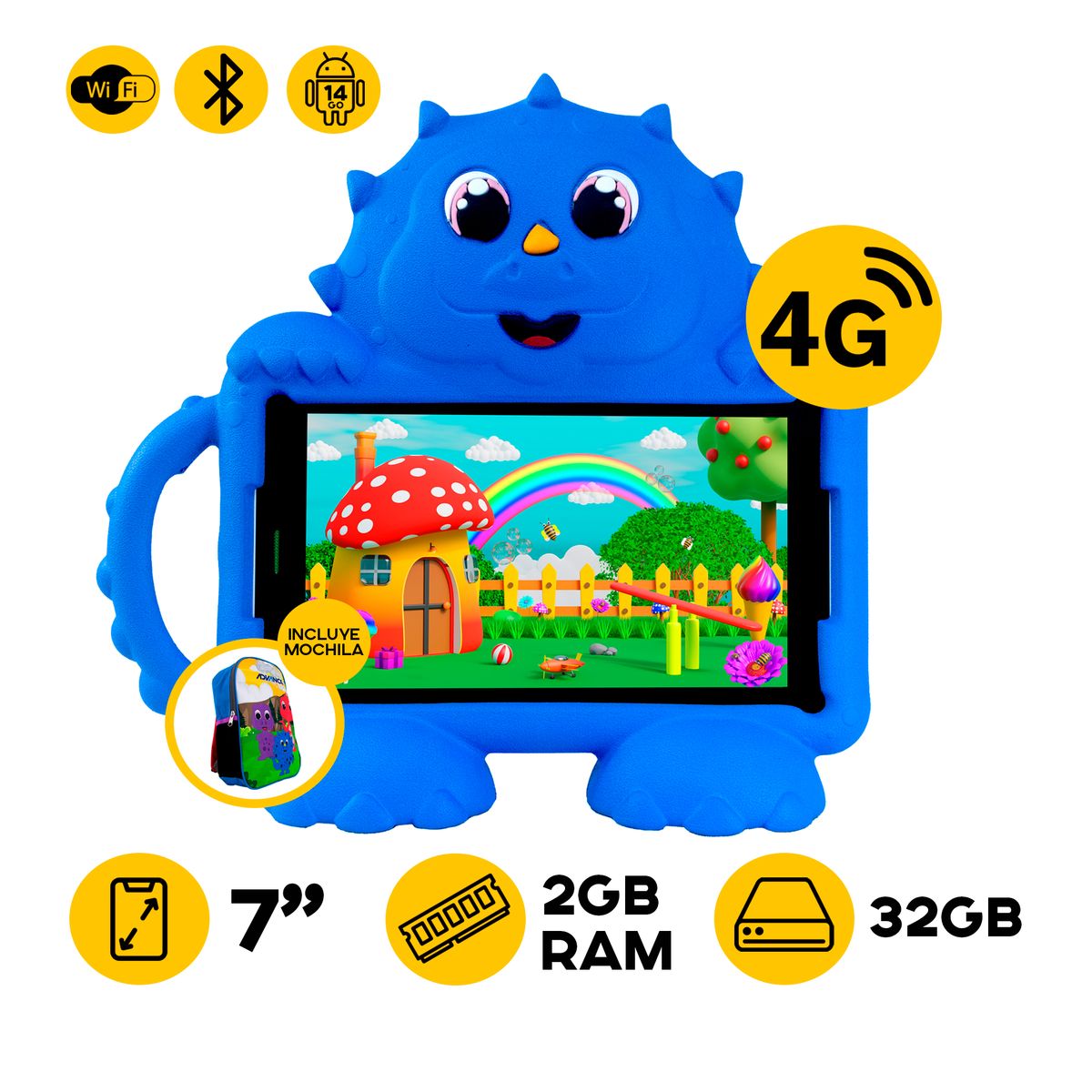 ADVANCE - TABLET ADV KIDS TR8990 4G LTE 7 2GB 32GB AZUL+MOCHILA