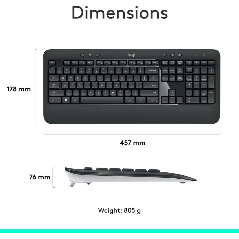 LOGITECH - COMBO TECLADO + MOUSE MK540 INALAMBRICO USB SP NEGRO LOGITECH