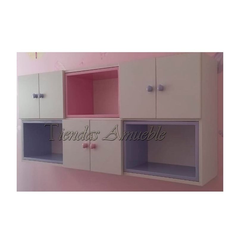 AMUEBLE - MUEBLE LIBRERO AEREO, ORGANIZADOR  DIANA  Melamina TiendasAmueble