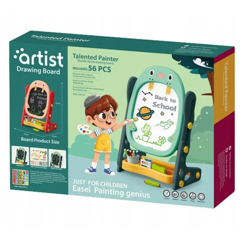 GENERICO - PIZARRA DIDÁCTICA DE DOBLE CARA PARA DIBUJAR UNISEX