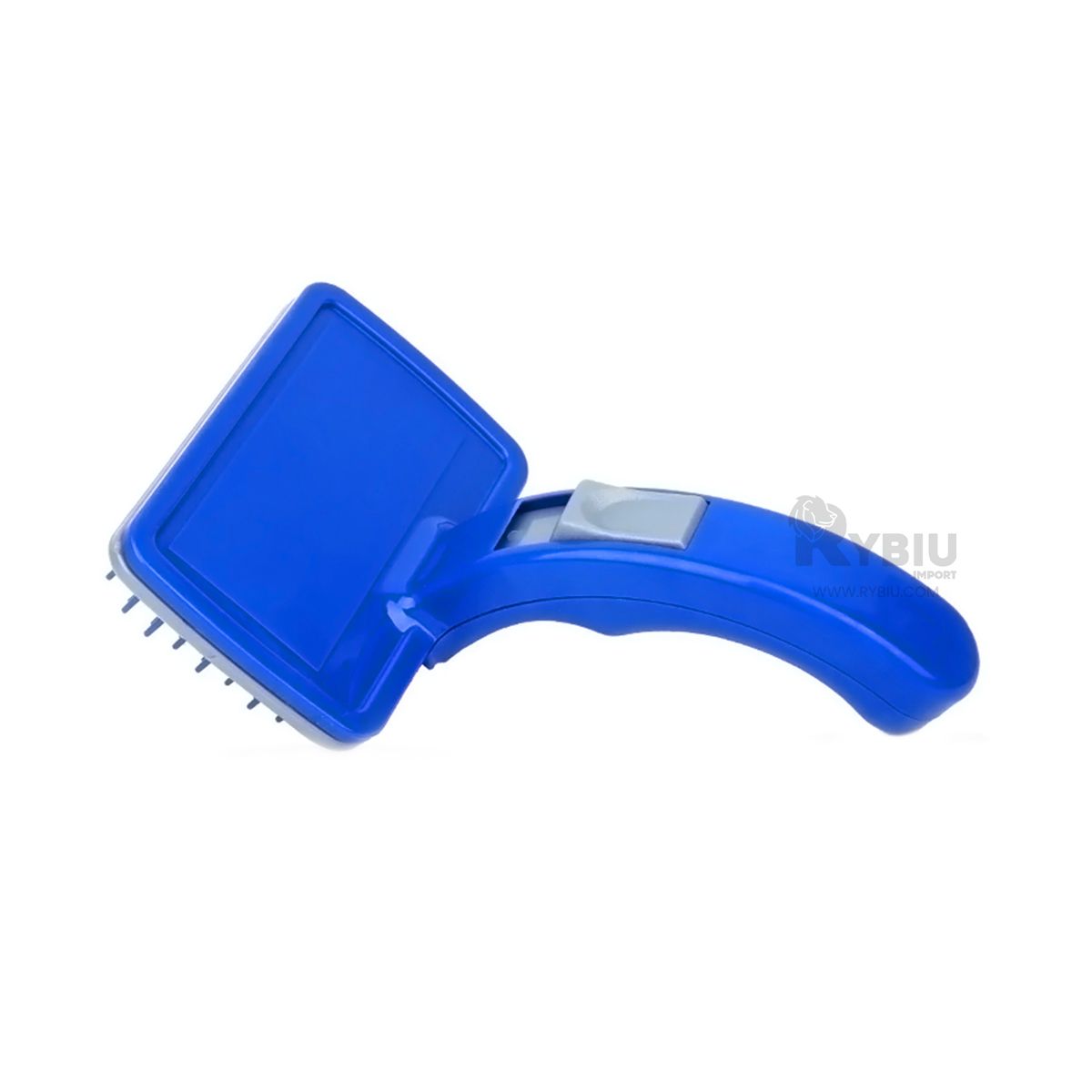 RYBIU IMPORT - Cepillo con Boton de Autolimpieza para Mascotas Grande Azul
