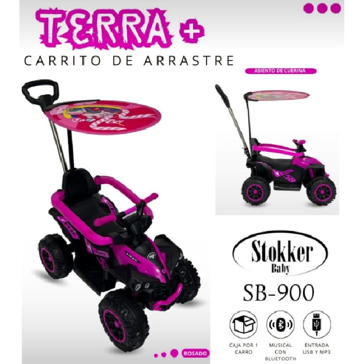 Correpasillo Terra con USB, Bluetooth Sonido  - ROSADO, marca Stokker Baby - Foto Principal