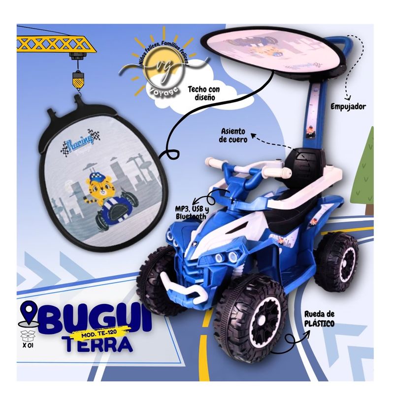 STOKKER BABY - Correpasillo Terra con USB, Bluetooth Sonido  - Azul