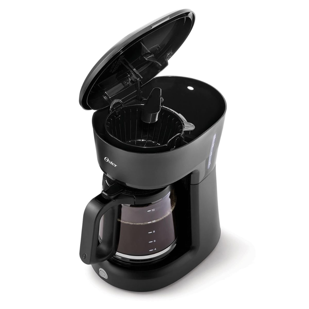 OSTER - Cafetera Oster de 12 tazas con filtro permanente - BVSTDCS12B ON/OFF