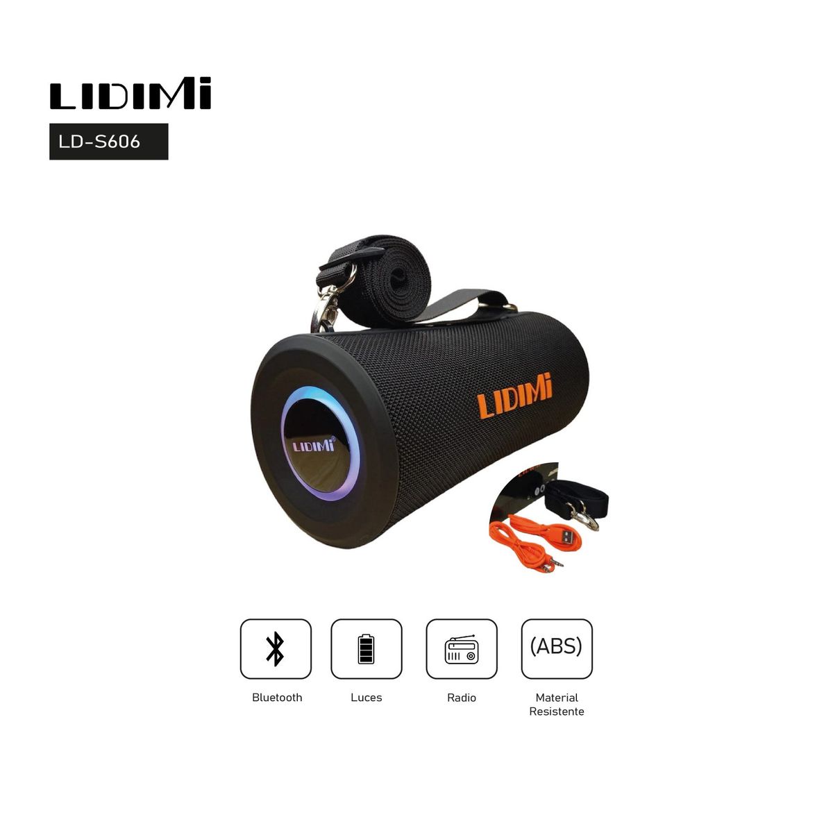 LIDIMI - Parlante Portatil Bluetooth LIDIMI LD-S606 30W