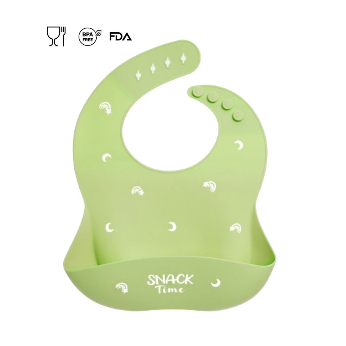 GENERICO - BABERO DE SILICONA  VERDE OLIVO - VERSATINO