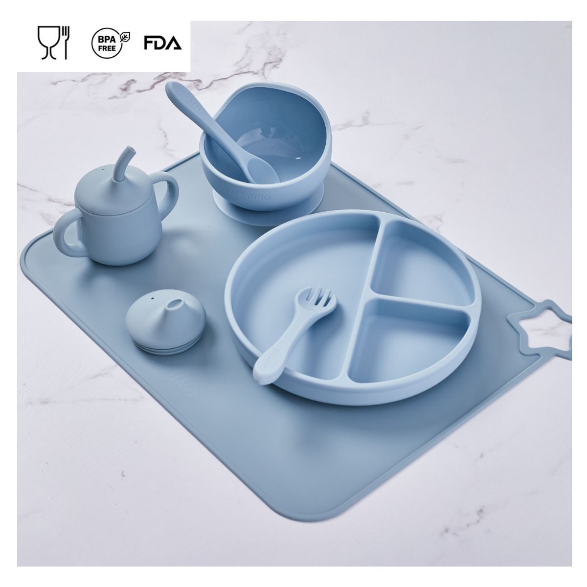 GENERICO - SET DE ALIMENTACION INDEPENDIENTE CON MINICUP AZUL