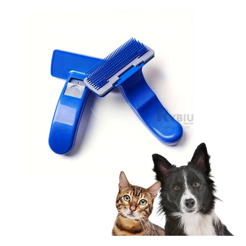 GENERICO - Cepillo Autolimpieza para Mascotas Azul Y+Regalo Agendita