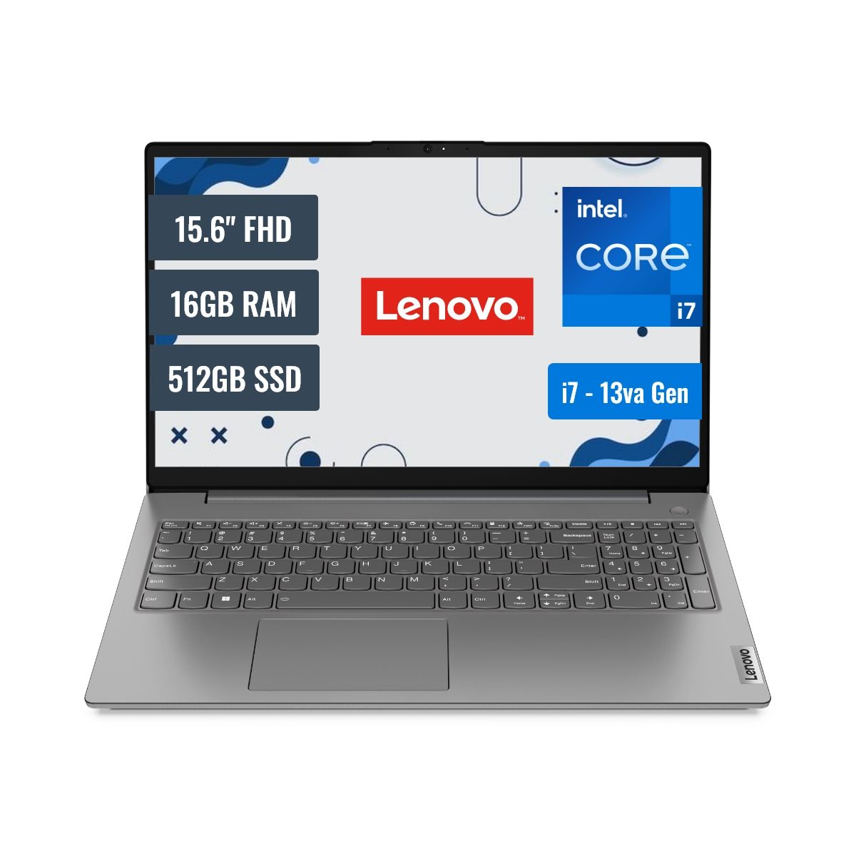 LENOVO - Laptop Lenovo V15 Intel Core i7 1355U 16GB RAM 512GB SSD M2 15.6 FHD FreeDOS