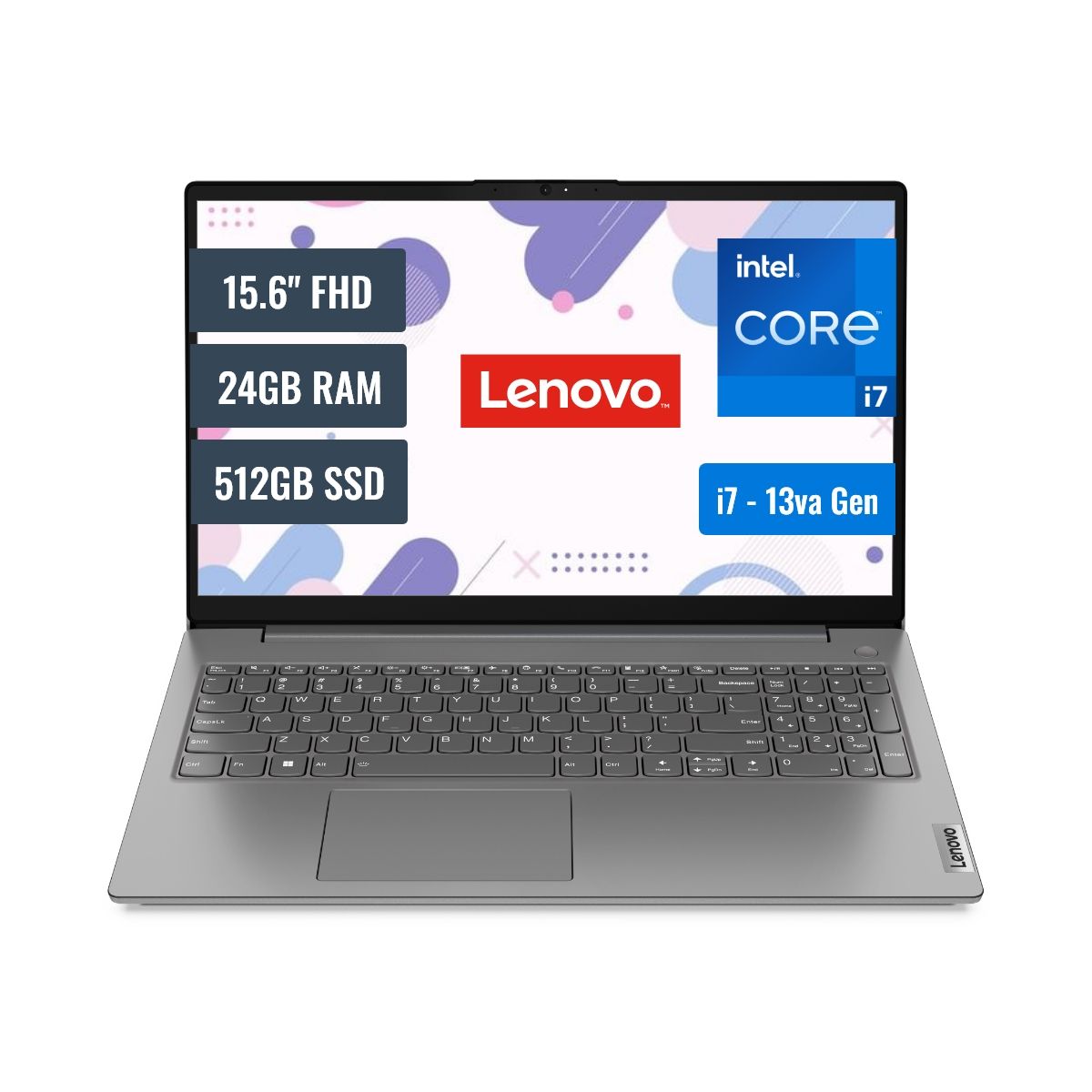 LENOVO - Laptop Lenovo V15 Intel Core i7 1355U 24GB RAM 512GB SSD M2 15.6 FHD FreeDOS