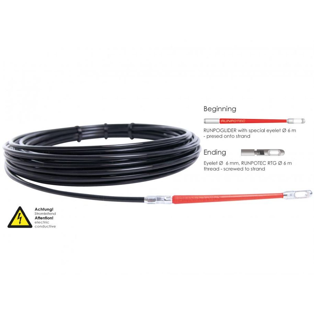 RUNPOTEC - Guía Pasacables Runpo 1 10 metros