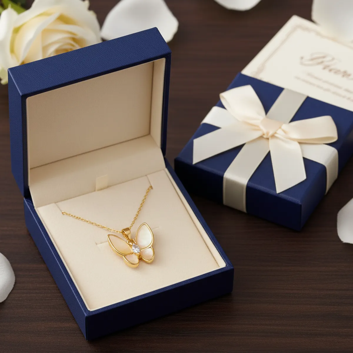 GENERICO - Collar de Mariposa en Oro con Piedra Crisoberilo Especial para Ella