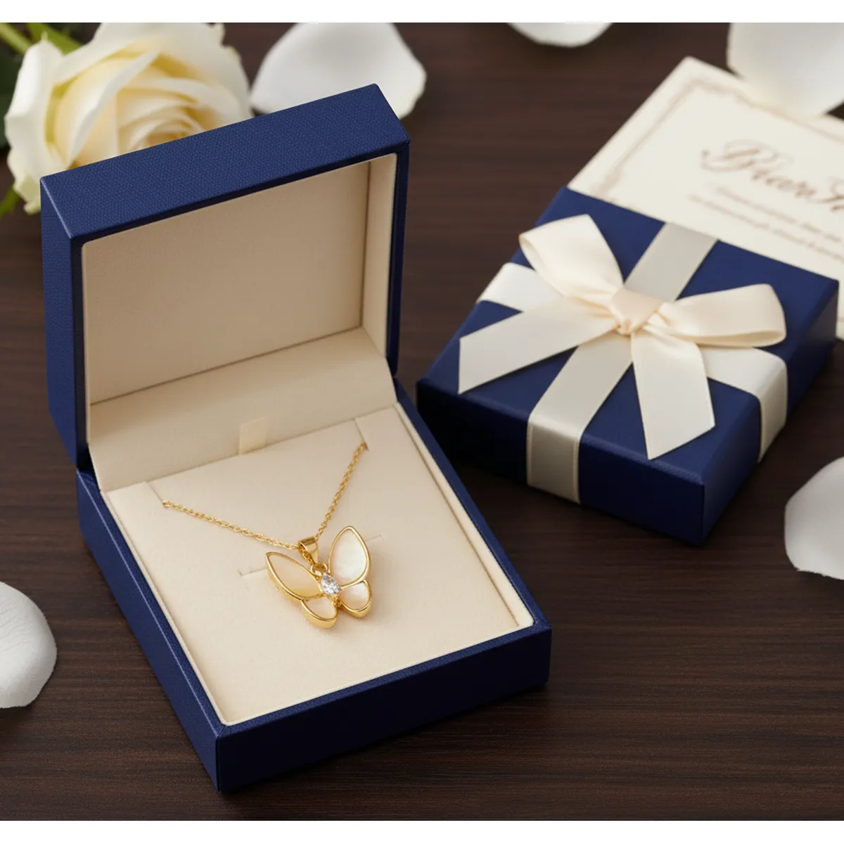 GENERICO - Collar de Mariposa en Oro con Piedra Crisoberilo Especial para Ella