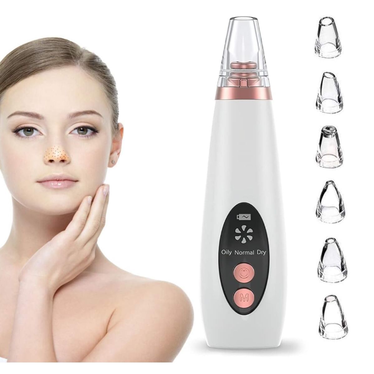 BEAUTIFUL - Succionador de Espinillas Removedor de Impurezas Electrico y Recargable + 6 Cabezales