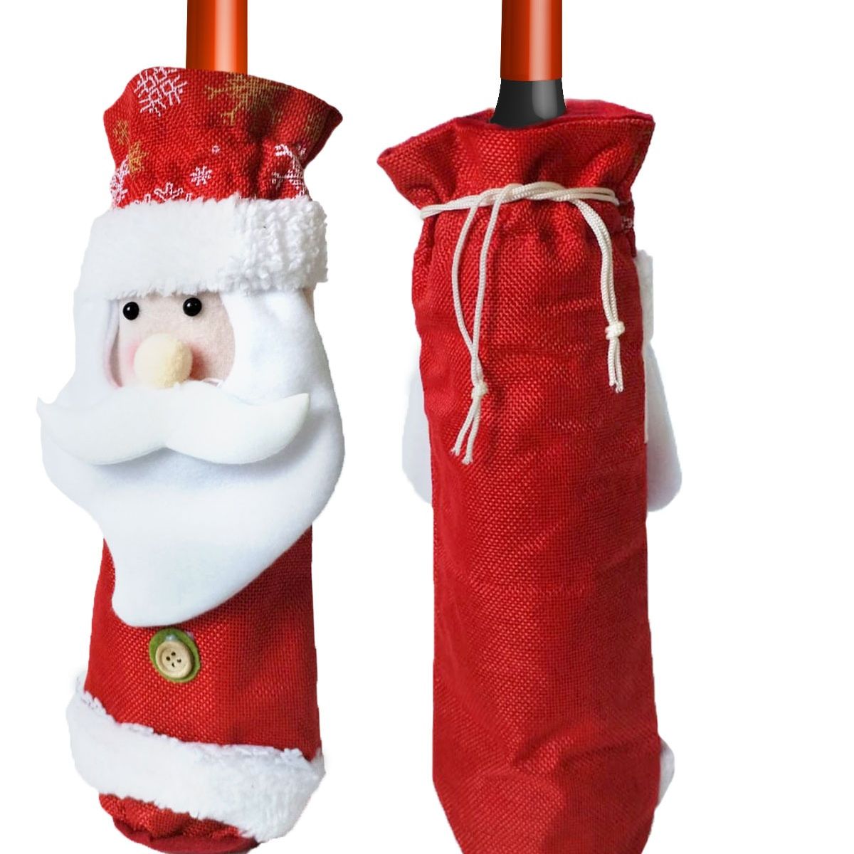 GENERICO - FUNDA NAVIDEÑA PARA BOTELLA DE VINO - PAPA NOEL