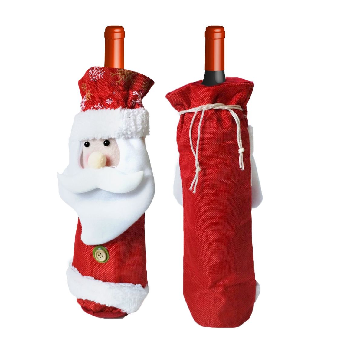 GENERICO - FUNDA NAVIDEÑA PARA BOTELLA DE VINO - PAPA NOEL