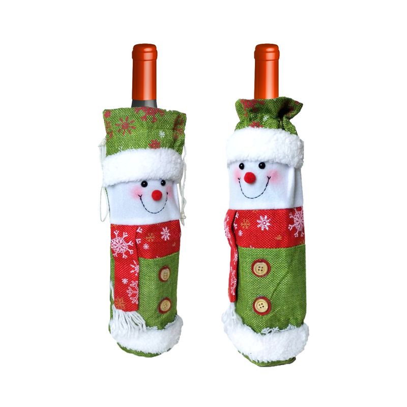 GENERICO - FUNDA PORTA VINO MUÑECO DE NIEVE - NAVIDAD