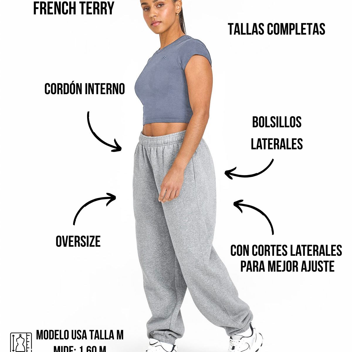 GENERICO - JOGGER OVERSIZE MUJER - JOGGER MUJER - PANTALÓN DEPORTIVO - BUZO MUJER