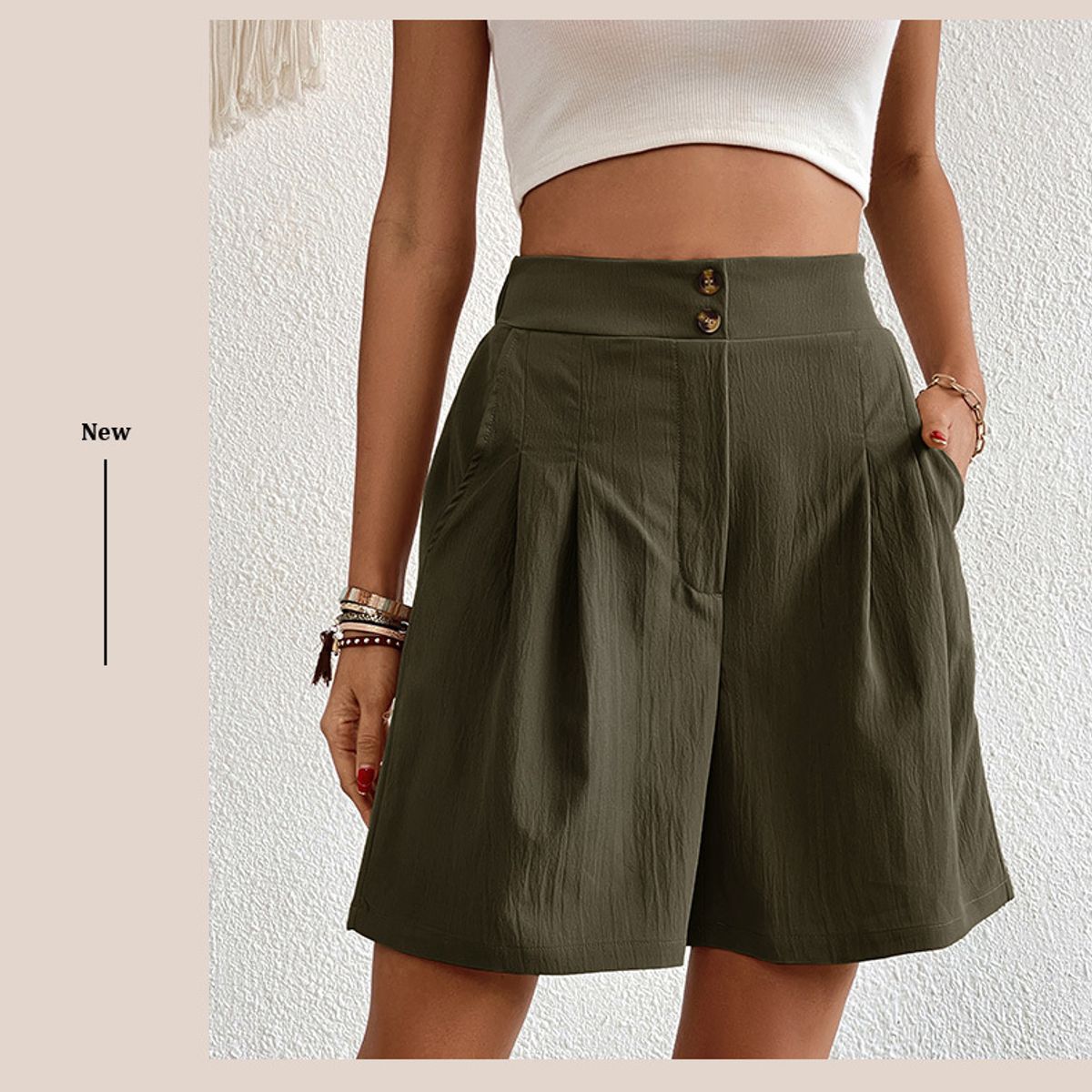 BLWOENS - Shorts Mujer - Verde