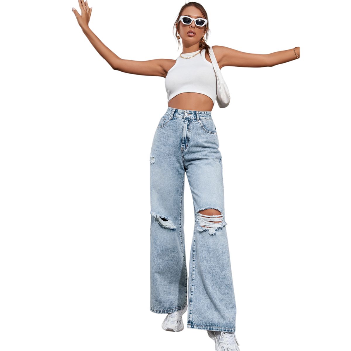 BLWOENS - Jeans sueltos Mujer - Azul