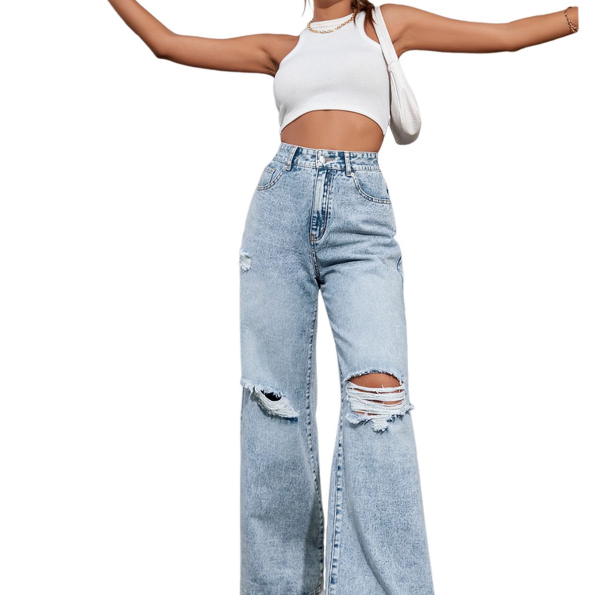 BLWOENS - Jeans sueltos Mujer - Azul