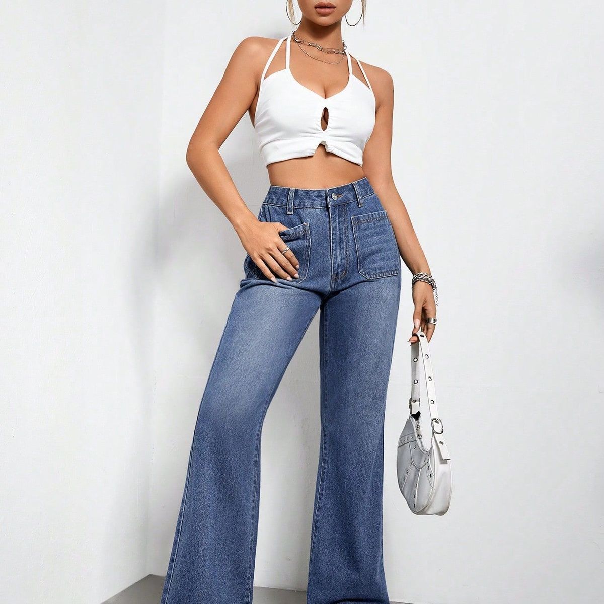 BLWOENS - Jeans sueltos Mujer - Azul