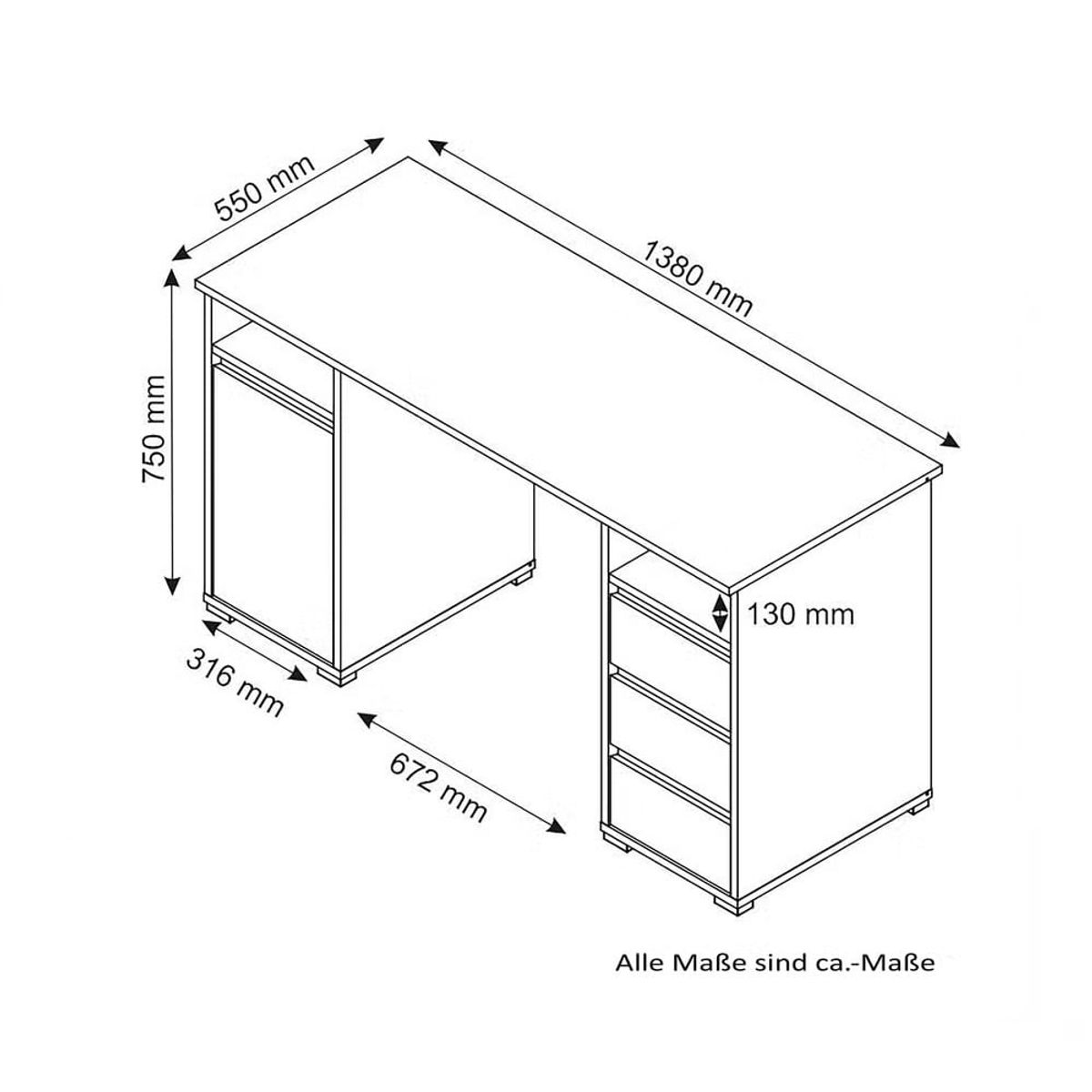GENERICO - Escritorio Moderno Belén MarrónNegro R&R MUEBLES