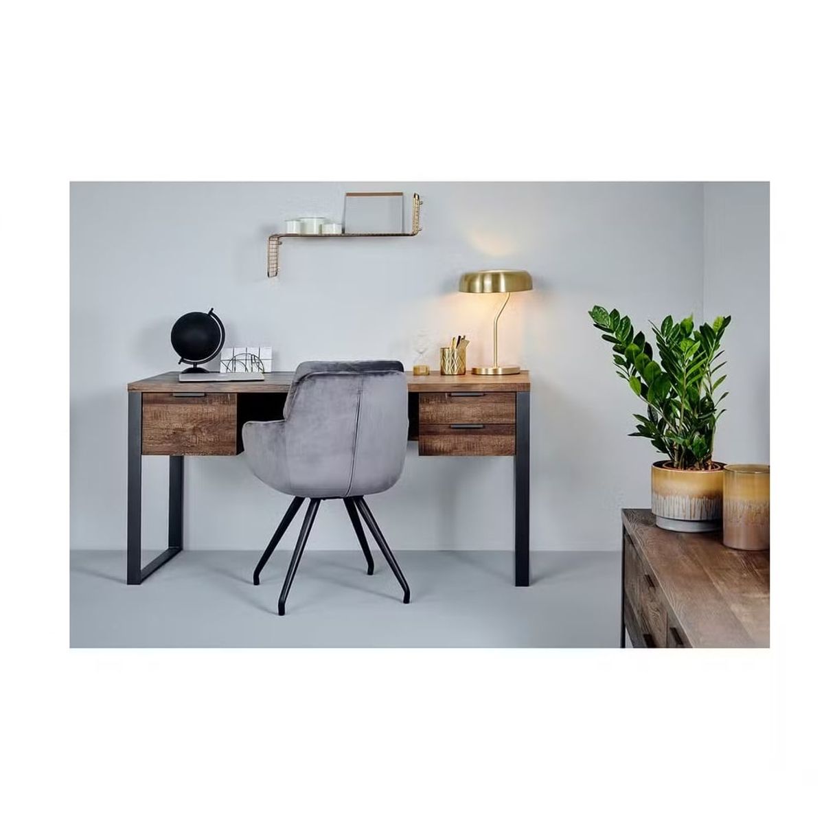 GENERICO - Escritorio Elegante Moderno Torré Marrón R&R MUEBLES