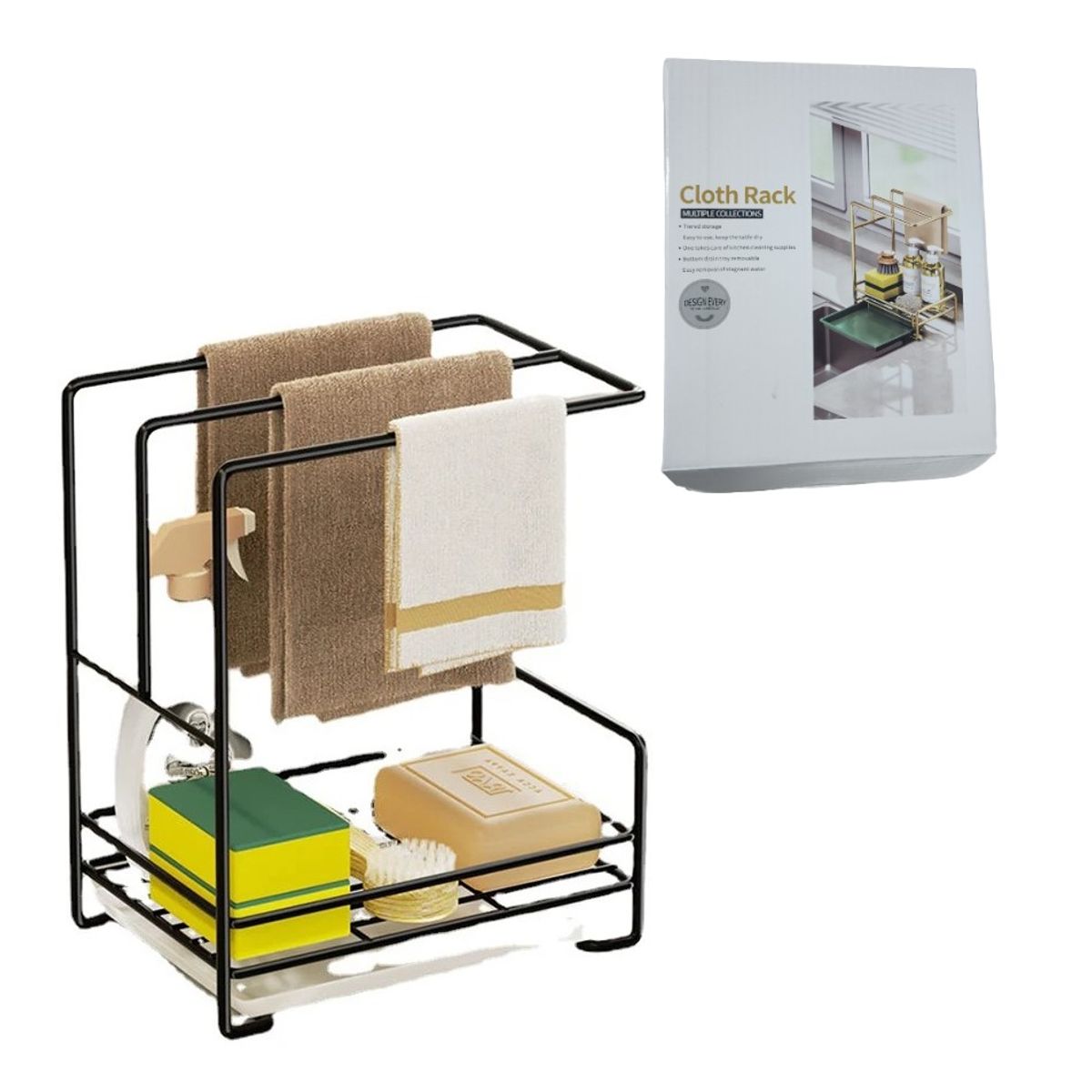 GENERICO - Estante escurridor colgador de toalla multiples usos sujeto a pared