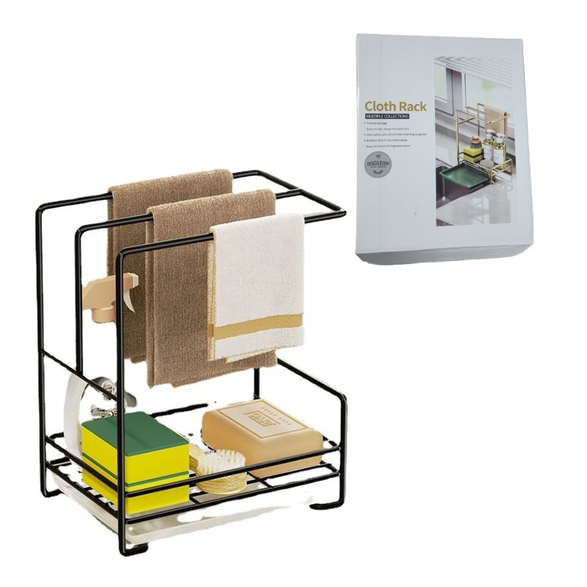 GENERICO - Estante escurridor colgador de toalla multiples usos sujeto a pared