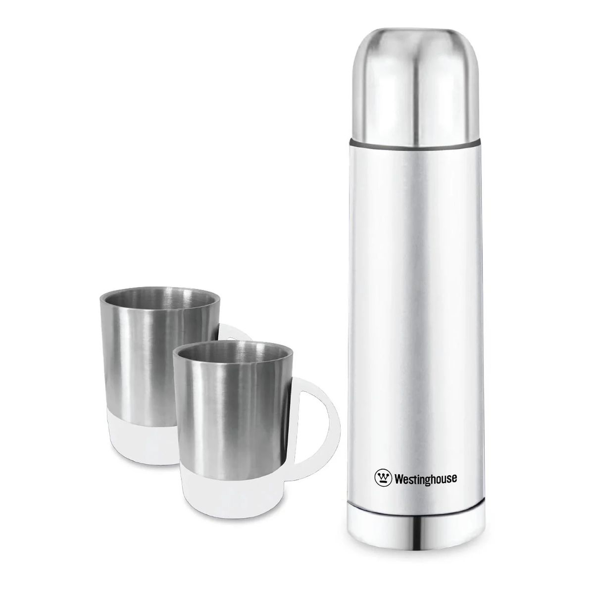 WESTINGHOUSE - Set termo 500ml y 2 tazas acero inoxidable WH