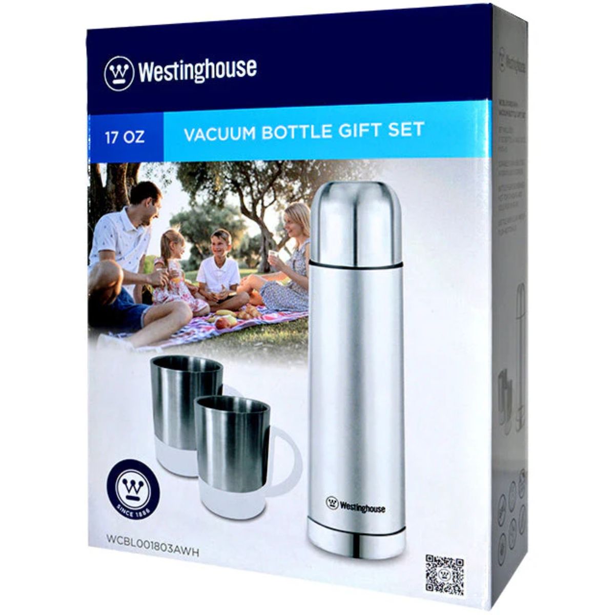 WESTINGHOUSE - Set termo 500ml y 2 tazas acero inoxidable WH