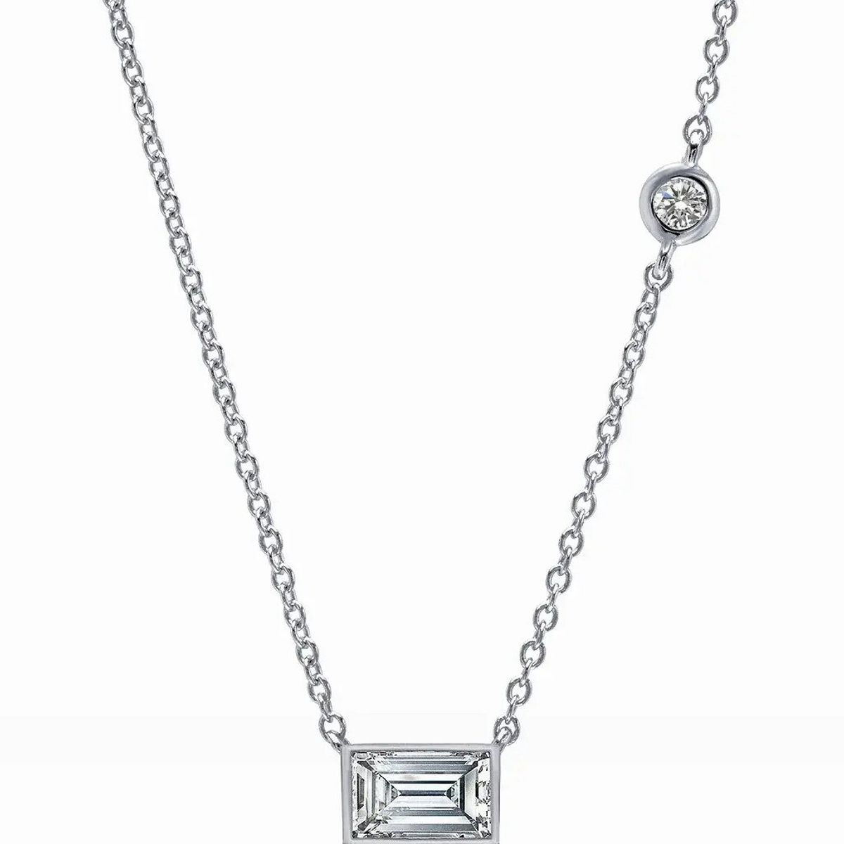 CRISLU - Collar Baguette acabado en Platino Puro