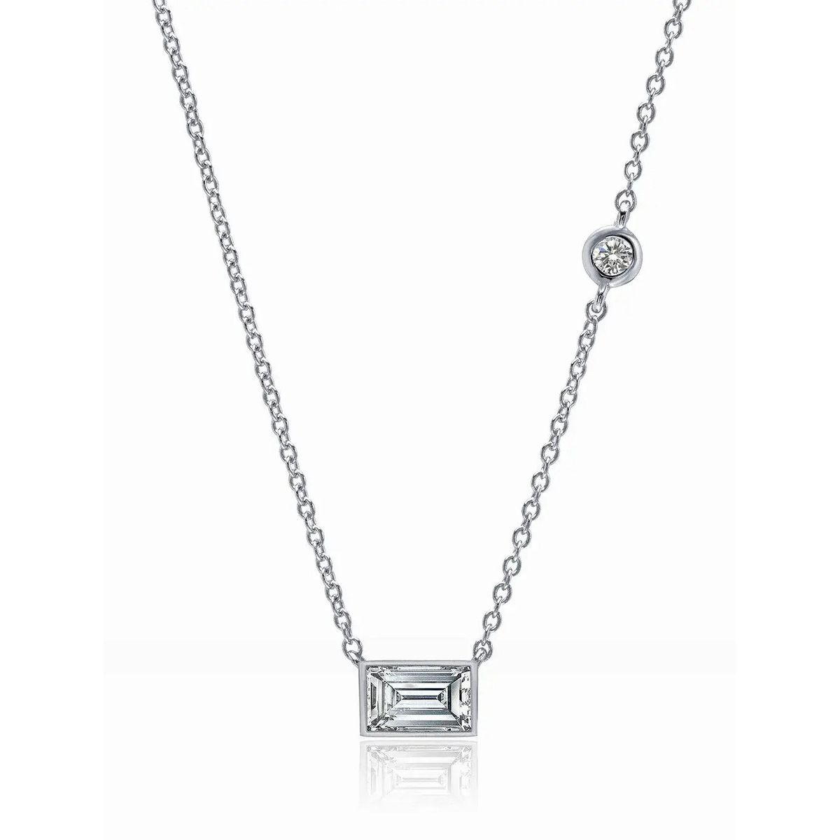 CRISLU - Collar Baguette acabado en Platino Puro