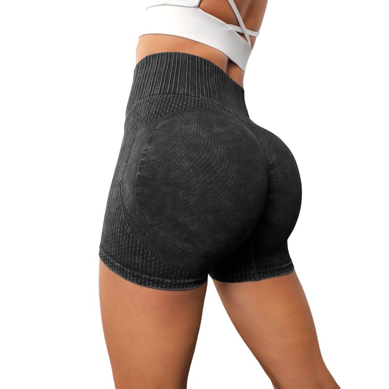 ROYAL PEACH APPAREL - Short deportivo efecto lavado NEGRO - Ropa deportiva mujer washed