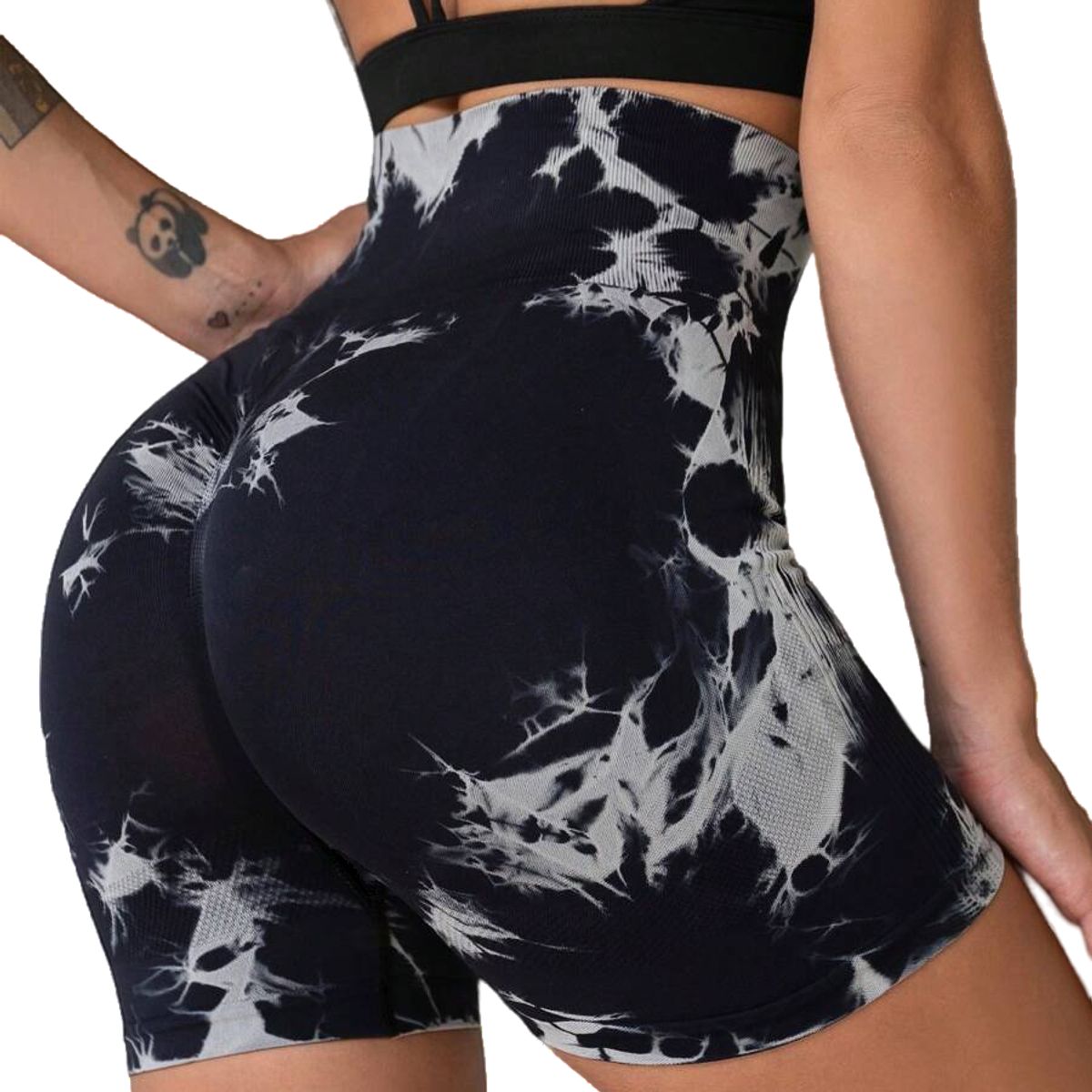 ROYAL PEACH APPAREL - Short deportivo Tie Dye NEGRO - Ropa deportiva mujer gym