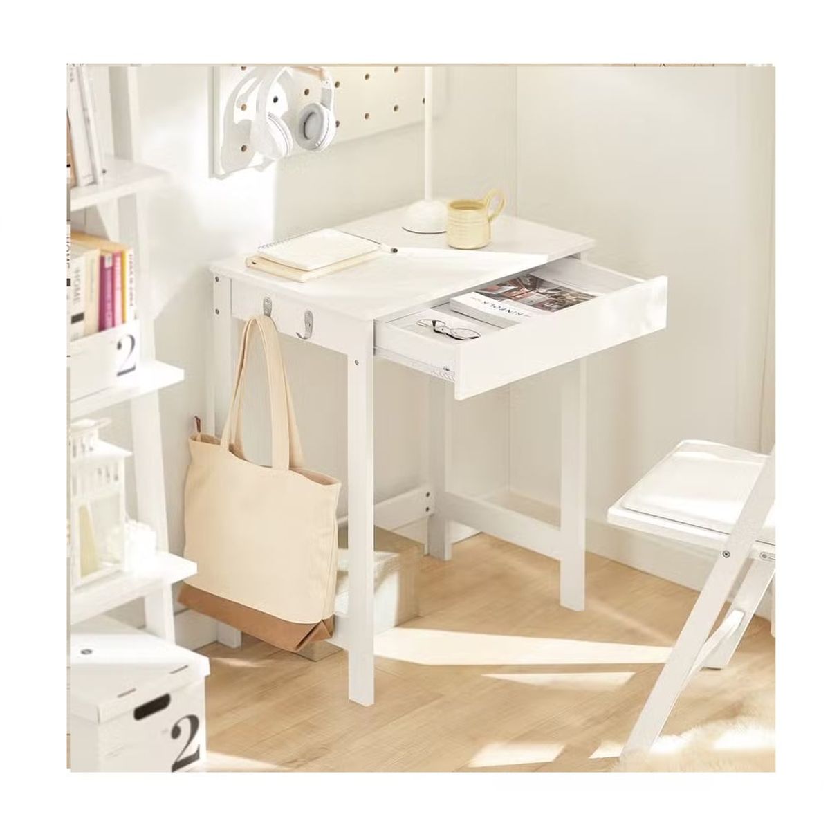 GENERICO - Escritorio Pequeño Marta 1 Cajón Blanco R&R MUEBLES