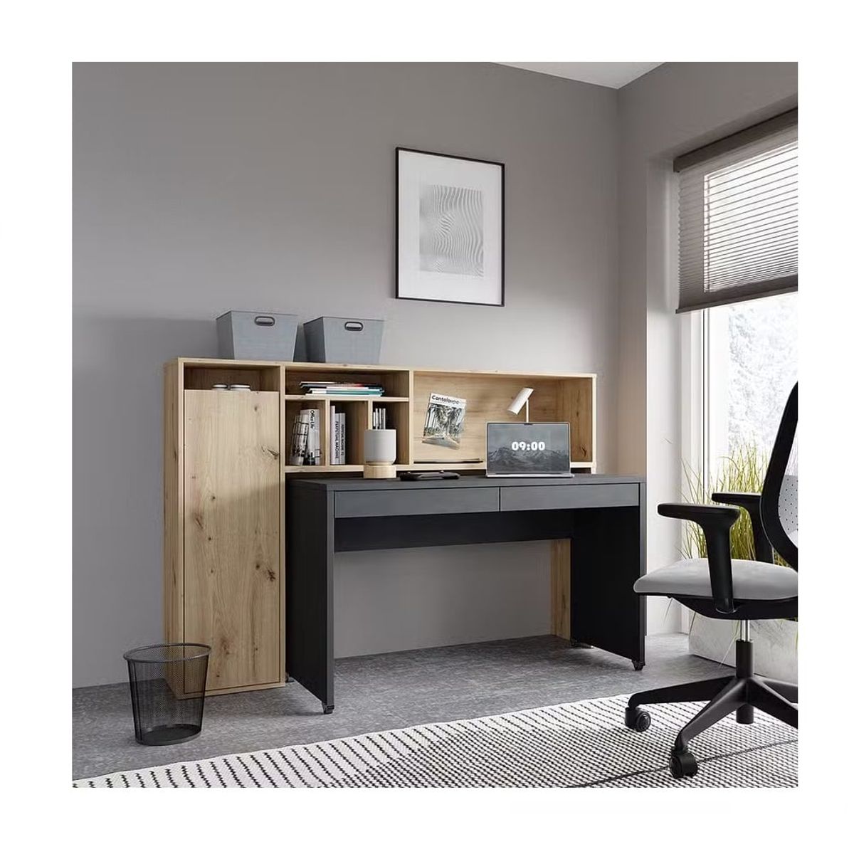 GENERICO - Escritorio Moderno Nato 1 Puerta 2 Cajones R&R MUEBLES