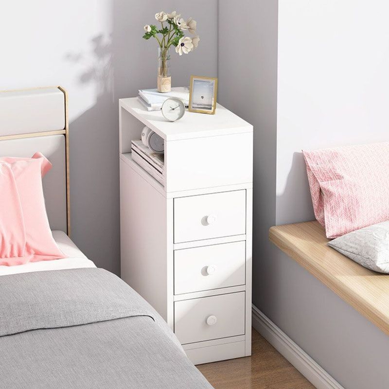 TU MESITA - Mesa de Noche Moderna Maia Blanco 3 Cajones