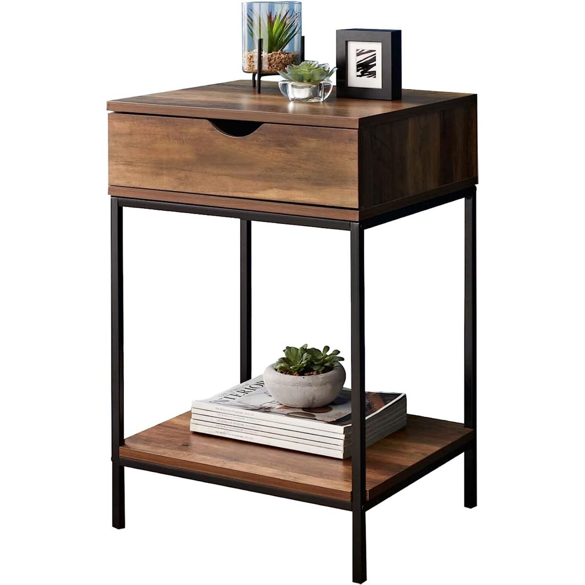 TU MESITA - Velador Estilo Industrial Alessandra 1 Cajón TU MESITA