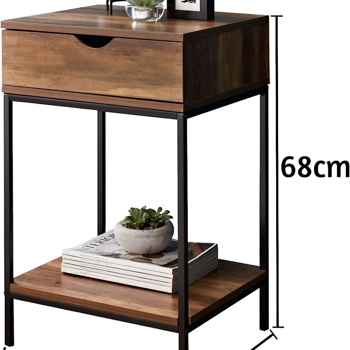 TU MESITA - Velador Estilo Industrial Alessandra 1 Cajón TU MESITA