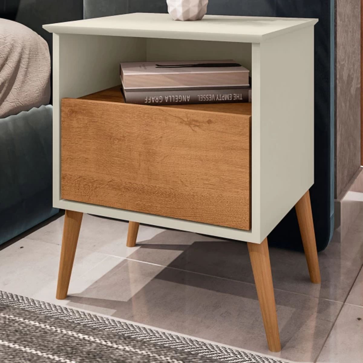 TU MESITA - Velador Mesa de Noche Cancún color BlancoDuna TU MESITA 1 cajón