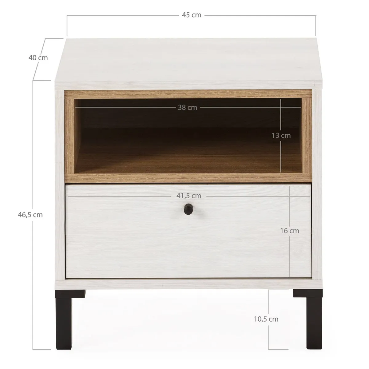 TU MESITA - Velador Mesa de Noche Contemporáneo Sandra Blanco